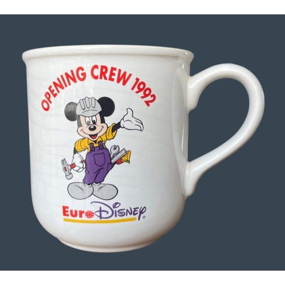 Euro Disney 1992 CAST Member MICKEY MOUSE Opening Day Crew Mug Hornsea Pottery